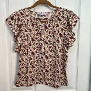 SO Butterfly Sleeve Floral Blouse Small